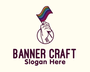 Hand Waving Rainbow Pride Flag  logo design