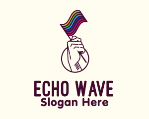 Hand Waving Rainbow Pride Flag  logo design