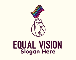 Equality - Hand Waving Rainbow Pride Flag logo design