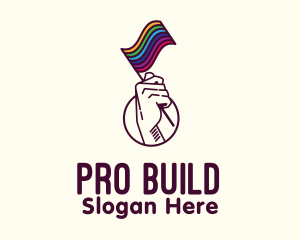 Hand Waving Rainbow Pride Flag  logo design