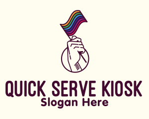 Hand Waving Rainbow Pride Flag  logo design