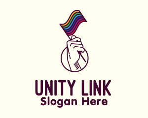 Hand Waving Rainbow Pride Flag  logo design