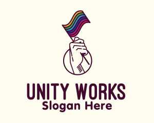 Hand Waving Rainbow Pride Flag  logo design