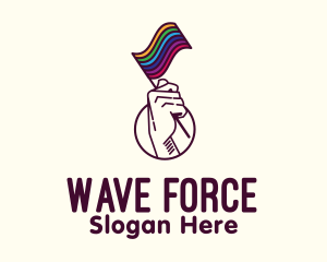 Hand Waving Rainbow Pride Flag  logo design