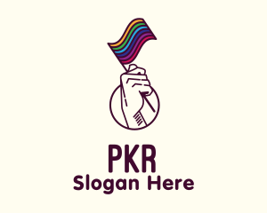 Hand Waving Rainbow Pride Flag  logo design