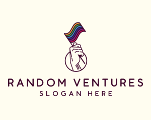 Hand Waving Rainbow Pride Flag  logo design