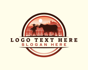 Steakhouse - Farmer Cow Farm logo design