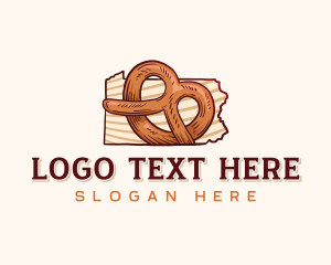 European Dish - Pennsylvania Pretzel Snacks logo design