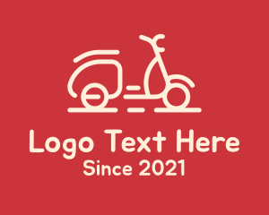 Electric Scooter - Beige Scooter Ride logo design