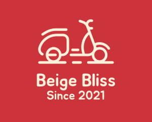 Beige Scooter Ride logo design