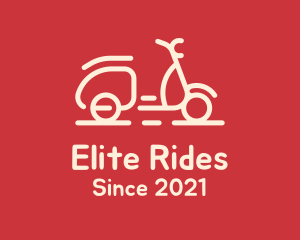 Beige Scooter Ride logo design