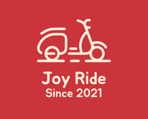 Ride - Beige Scooter Ride logo design