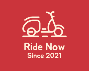 Beige Scooter Ride logo design