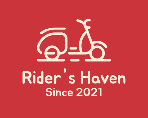 Beige Scooter Ride logo design