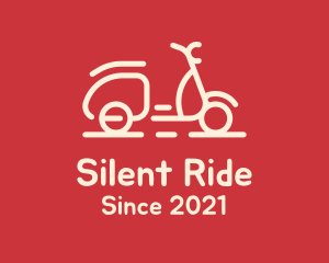 Beige Scooter Ride logo design