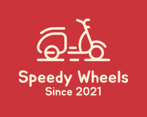 Scooter - Beige Scooter Ride logo design