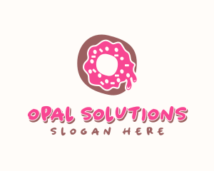 Doughnut Icing Letter O logo design