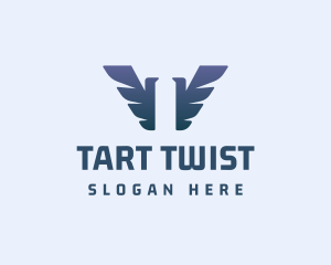 Wing Bird Letter T logo design