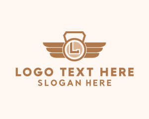 Kettlebell - Winged Kettlebell Letter L logo design