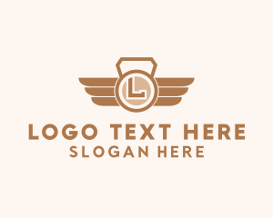 Weightlifting - Winged Kettlebell Letter L logo design