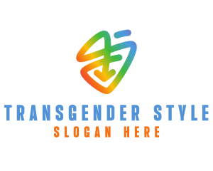 Transgender - Rainbow Pride Arrow logo design