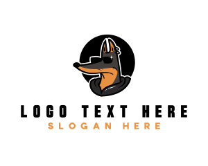 Dog - Doberman Cool Shades logo design