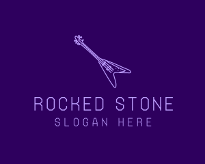 Electric Guitar Rock Instrument logo design