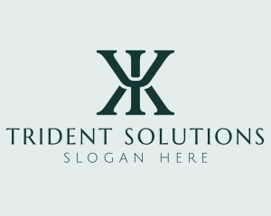 Trident - Modern Trident Psychology Letter YK logo design