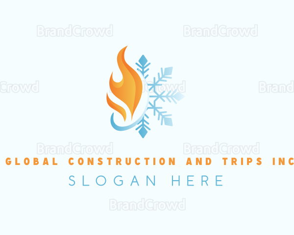 Flame Winter Snowflake Logo