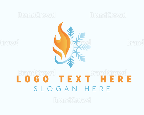 Flame Winter Snowflake Logo