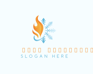 Thermal - Flame Winter Snowflake logo design