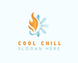 Refrigerator - Flame Winter Snowflake logo design