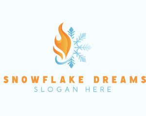 Winter - Flame Winter Snowflake logo design