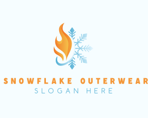 Flame Winter Snowflake logo design