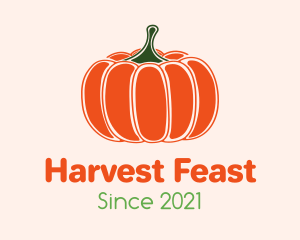 Minimalist Orange Pumpkin  logo design