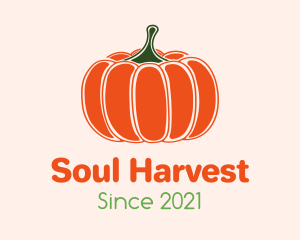 Minimalist Orange Pumpkin  logo design