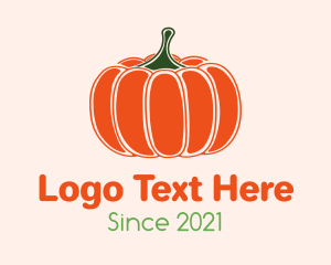 Gourd - Minimalist Orange Pumpkin logo design