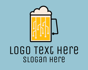 Beer - Beer Mug Circuit logo design