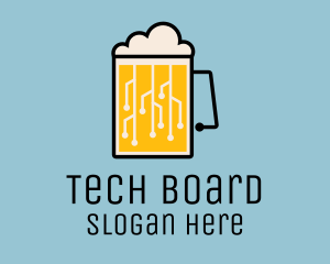 Motherboard - Beer Mug Circuit logo design