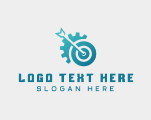 Cog - Target Arrow Gear logo design