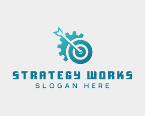 Target Arrow Gear logo design