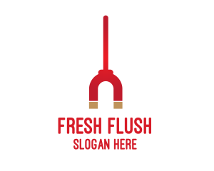 Toilet - Red Magnet Stick logo design