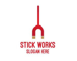 Stick - Red Magnet Stick logo design