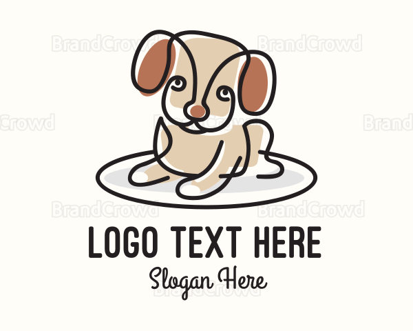Cute Monoline Puppy Logo