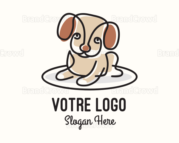 Cute Monoline Puppy Logo