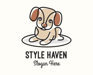 Cute Monoline Puppy Logo