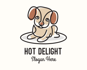 Cute Monoline Puppy logo design