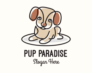 Cute Monoline Puppy logo design