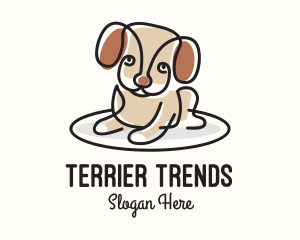 Terrier - Cute Monoline Puppy logo design