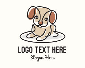 Dog Adoption - Cute Monoline Puppy logo design
